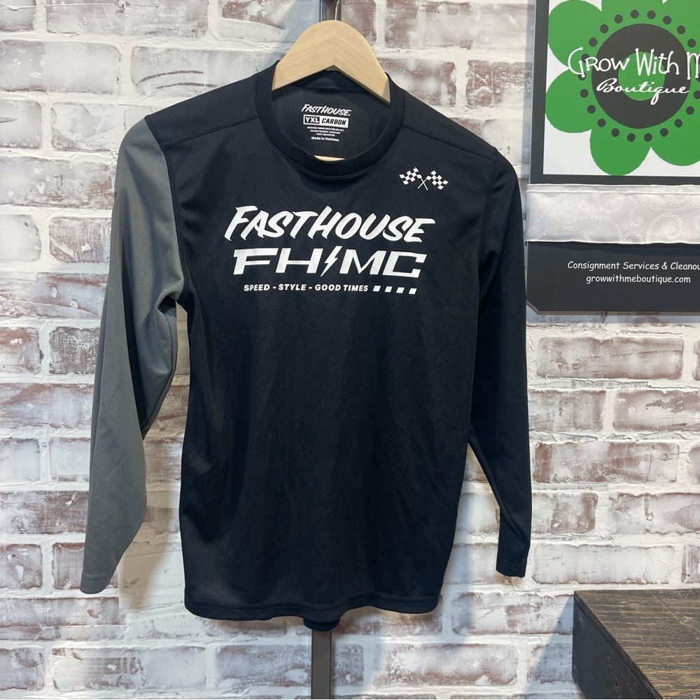 Fasthouse Black and Gray Long Sleeve Shirt youth XL
